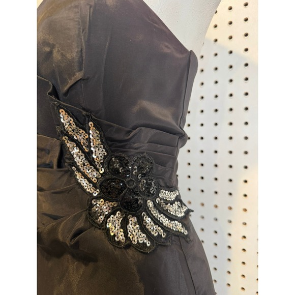 Vintage | 1980's Nadine LBD Black Strapless Cocktail Dress Size 7/8 - Picture 5 of 14